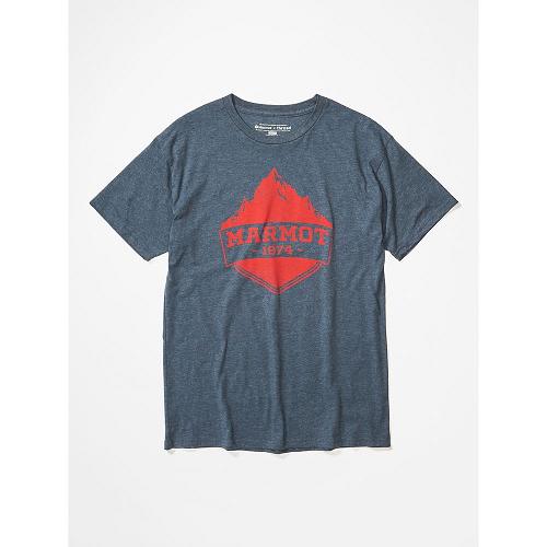 Marmot Clothes Navy NZ - Mono Ridge T-Shirts Mens NZ7531624